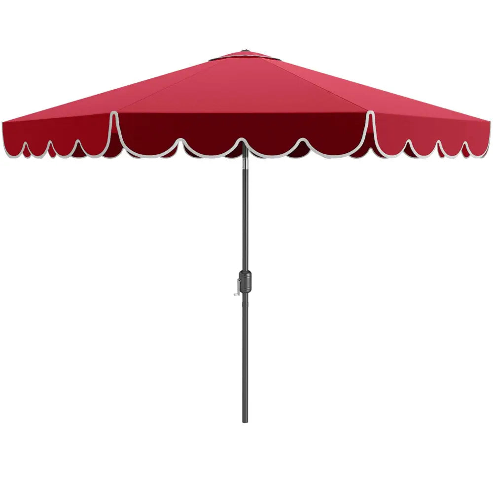 10 Feet Patio Umbrella Outdoor Market Umbrella with Crank Tilt Adjustment-Wine - Wine - Outdoor Umbrellas