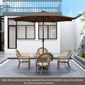 10 Feet Patio Umbrella with 112 Solar Lights and Crank Handle-Coffee - Coffee - Outdoor Umbrellas