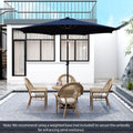 10 Feet Patio Umbrella with 112 Solar Lights and Crank Handle-Navy - Navy - Outdoor Umbrellas
