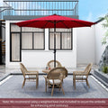 10 Feet Patio Umbrella with 112 Solar Lights and Crank Handle-Wine - Wine - Outdoor Umbrellas