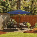 10 Feet Patio Umbrella with 8 Wooden Ribs and 3 Adjustable Heights-Navy - Navy - Outdoor Umbrellas