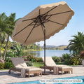 10 Feet Patio Umbrella with Push Button Tilt and Crank-Beige - Beige - Outdoor Umbrellas