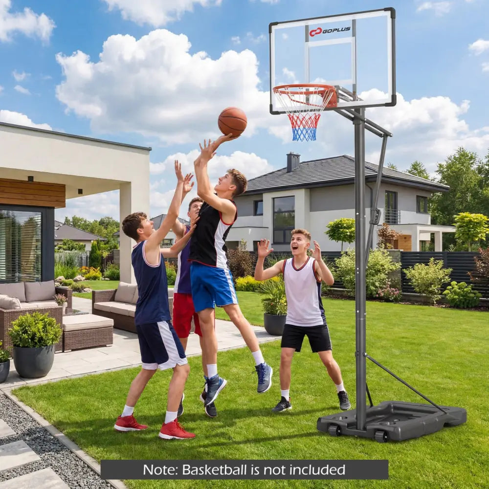 10 Feet Portable Basketball Hoop Outdoor for Adults - Black - Sport Equipments