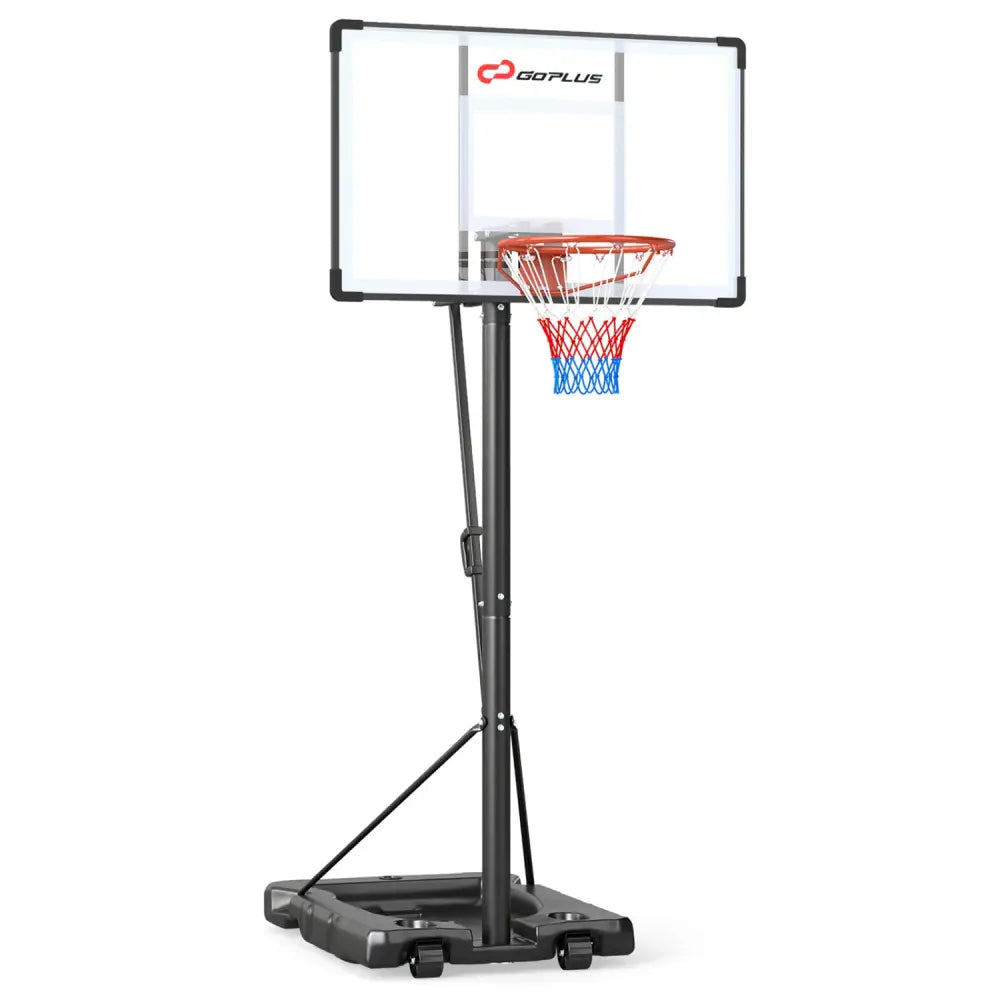10 Feet Portable Basketball Hoop Outdoor for Adults - Black - Sport Equipments