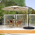 10 Feet Solar Offset Hanging Umbrella with 40 Lamp Beads and Solar Panel-Beige - Beige - Outdoor Umbrellas