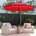 10 Feet Solar Patio Umbrella with 24 LED Lights-Red - Red - Outdoor Umbrellas