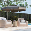 10 Feet Solar Patio Umbrella with 3-Tier Vented Top-Gray - Gray - Outdoor Umbrellas