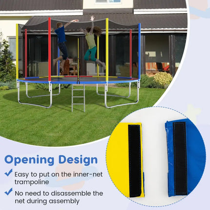 10 Feet Trampoline Pad Replacement Safety Pad with Fixing Straps (Multicolor) - Multicolor - Outdoor Play