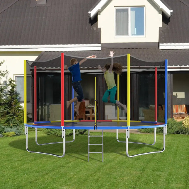10 Feet Trampoline Pad Replacement Safety Pad with Fixing Straps (Multicolor) - Multicolor - Outdoor Play