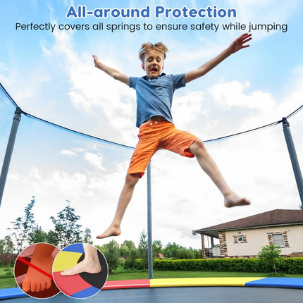 10 Feet Trampoline Pad Replacement Safety Pad with Fixing Straps (Multicolor) - Multicolor - Outdoor Play