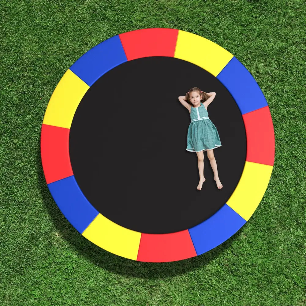 10 Feet Trampoline Pad Replacement Safety Pad with Fixing Straps (Multicolor) - Multicolor - Outdoor Play