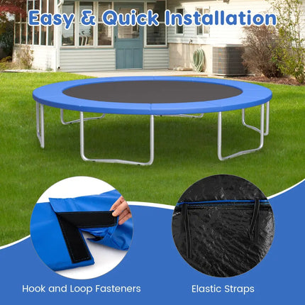 10 Feet Trampoline Pad Replacement Safety Pad with Fixing Straps (Blue) - Blue - Outdoor Play