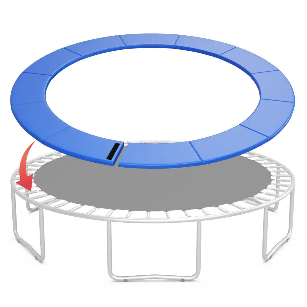 10 Feet Trampoline Pad Replacement Safety Pad with Fixing Straps (Blue) - Blue - Outdoor Play
