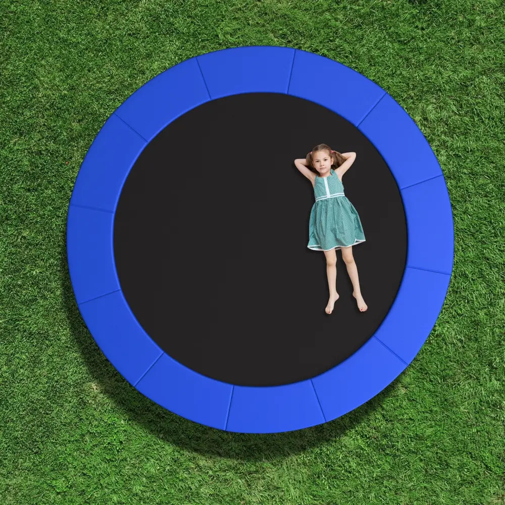 10 Feet Trampoline Pad Replacement Safety Pad with Fixing Straps (Blue) - Blue - Outdoor Play