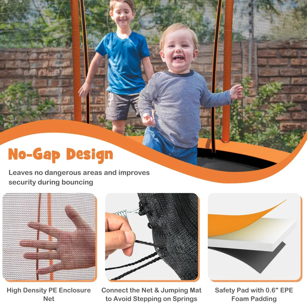 10 Feet Unique Flower Shape Trampoline with Galvanized Steel Frame-Orange - Orange - Trampolines
