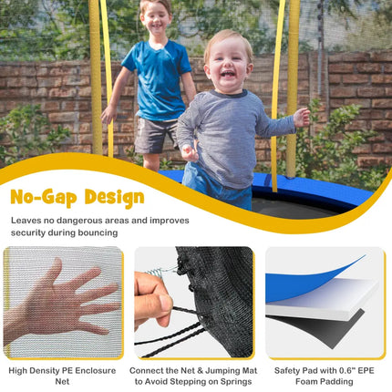 10 Feet Unique Flower Shape Trampoline with Galvanized Steel Frame-Yellow - Yellow - Trampolines