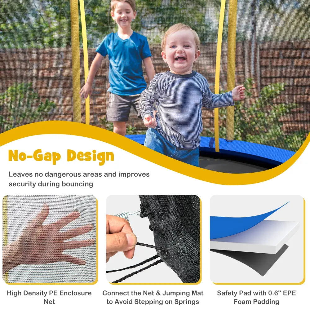 10 Feet Unique Flower Shape Trampoline with Galvanized Steel Frame-Yellow - Yellow - Trampolines