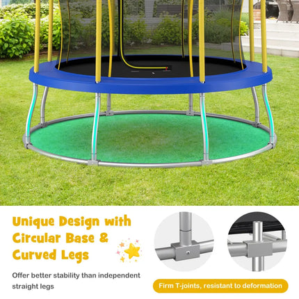 10 Feet Unique Flower Shape Trampoline with Galvanized Steel Frame-Yellow - Yellow - Trampolines