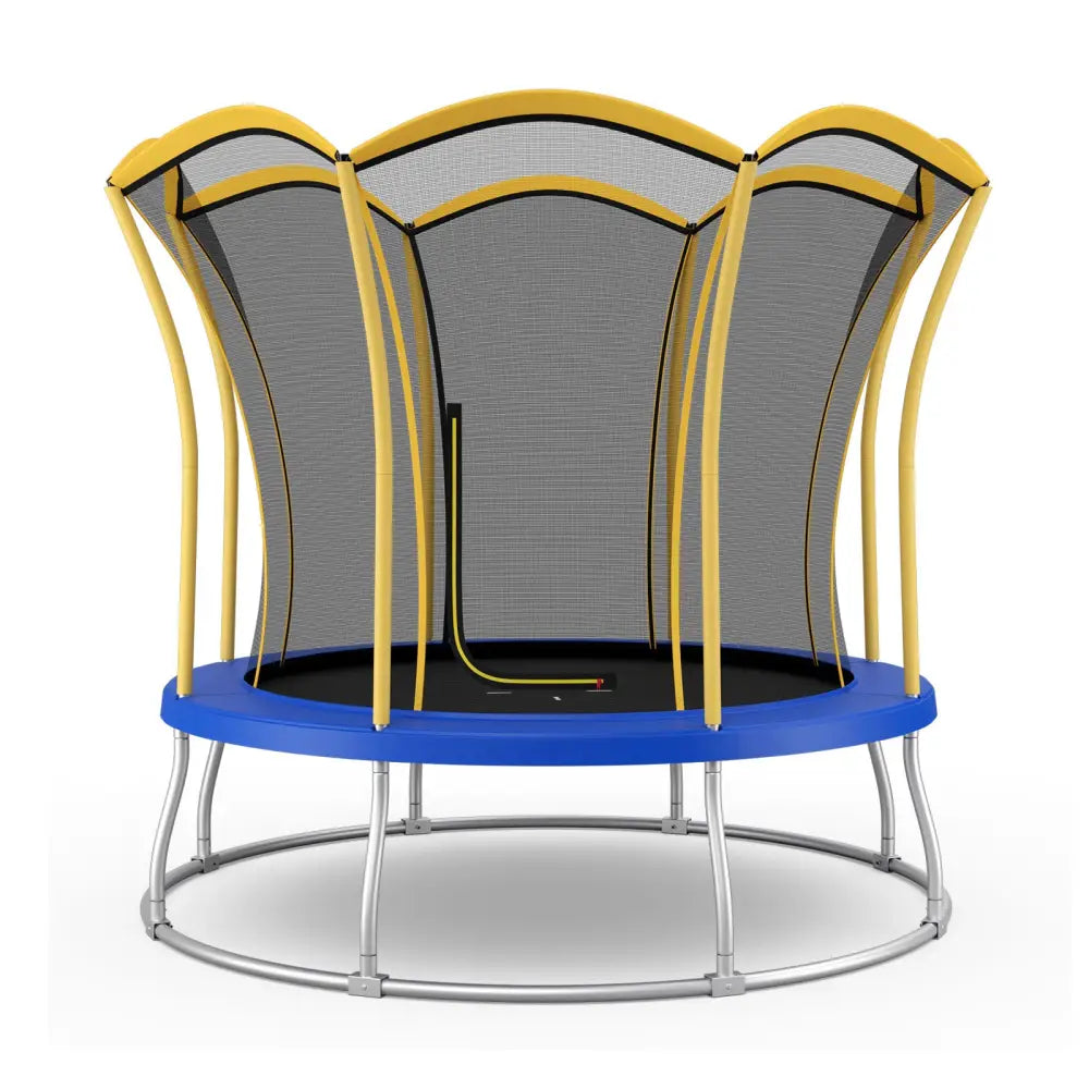 10 Feet Unique Flower Shape Trampoline with Galvanized Steel Frame-Yellow - Yellow - Trampolines