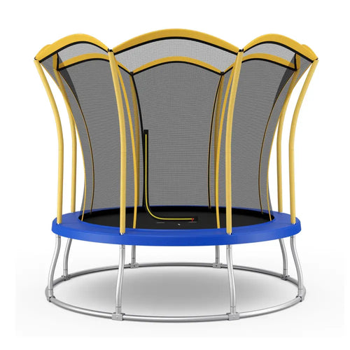 10 Feet Unique Flower Shape Trampoline with Galvanized Steel Frame-Yellow - Yellow - Trampolines