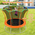 10 Feet Unique Flower Shape Trampoline with Galvanized Steel Frame-Orange - Orange - Trampolines