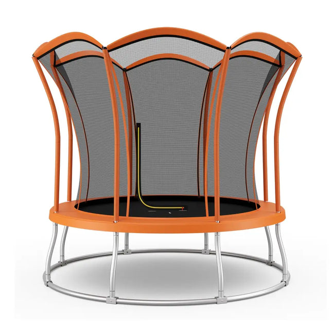 10 Feet Unique Flower Shape Trampoline with Galvanized Steel Frame-Orange - Orange - Trampolines