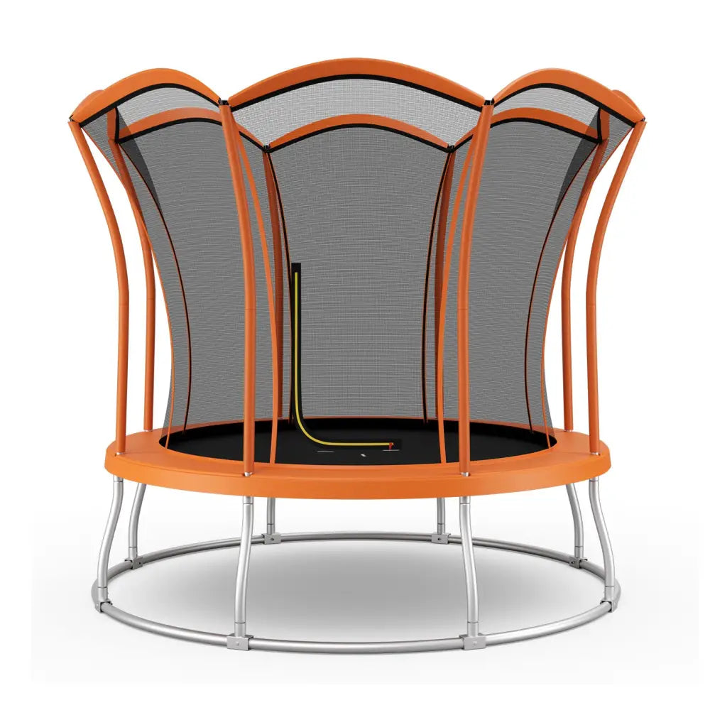 10 Feet Unique Flower Shape Trampoline with Galvanized Steel Frame-Orange - Orange - Trampolines