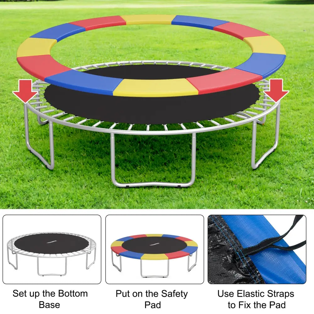10 Feet Universal Spring Cover Trampoline Replacement Safety Pad-Multicolor - Multicolor - Trampoline Accessories