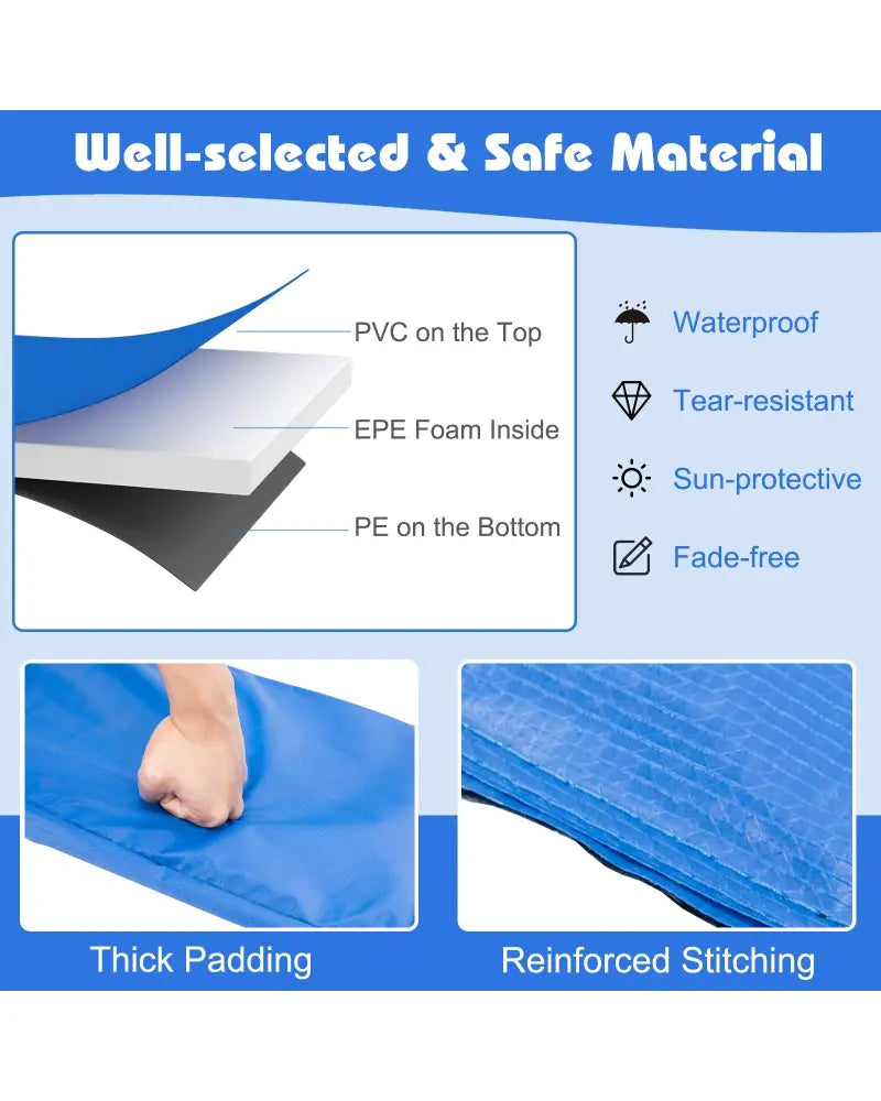 10 Feet Universal Spring Cover Trampoline Replacement Safety Pad-Multicolor - Multicolor - Trampoline Accessories