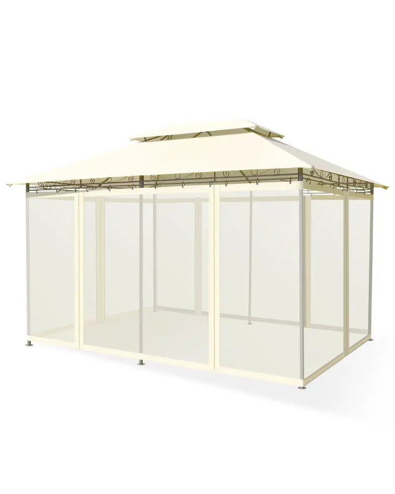 10 Feet x 13 Feet Tent Canopy Shelter with Removable Netting Sidewall-Beige - Beige - Gazebos