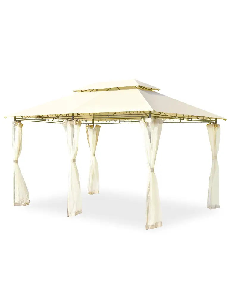 10 Feet x 13 Feet Tent Canopy Shelter with Removable Netting Sidewall-Beige - Beige - Gazebos