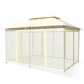 10 Feet x 13 Feet Tent Canopy Shelter with Removable Netting Sidewall-Beige - Beige - Gazebos