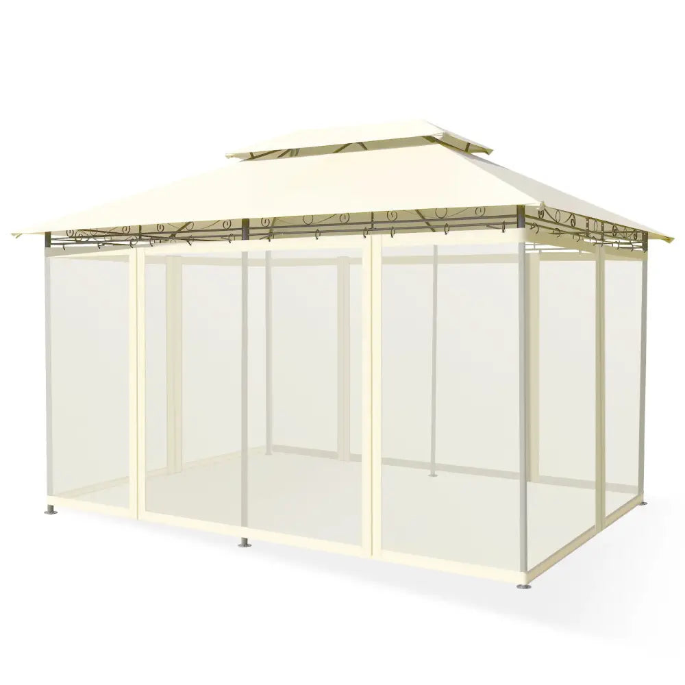 10 Feet x 13 Feet Tent Canopy Shelter with Removable Netting Sidewall-Beige - Beige - Gazebos