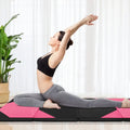 10 Feet x 4 Feet x 2 Inch Folding Exercise Mat with Hook and Loop Fasteners-Black and Pink - Black & Pink - Yoga & Gym
