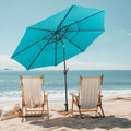 10 ft 3-tier Vented Patio Umbrella with Push Button Tilt-Green - Green - Outdoor Umbrellas