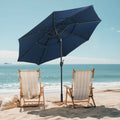 10 ft 3-tier Vented Patio Umbrella with Push Button Tilt-Navy - Navy - Outdoor Umbrellas