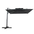 10 FT Patio Cantilever Umbrella with 360° Rotation and 8 Sturdy Ribs for Backyard-Gray - Gray - Outdoor Umbrellas