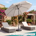 10 FT Scalloped Patio Umbrella with Push Button Tilt and 8 Fiberglass Ribs-Beige - Beige - Outdoor Umbrellas