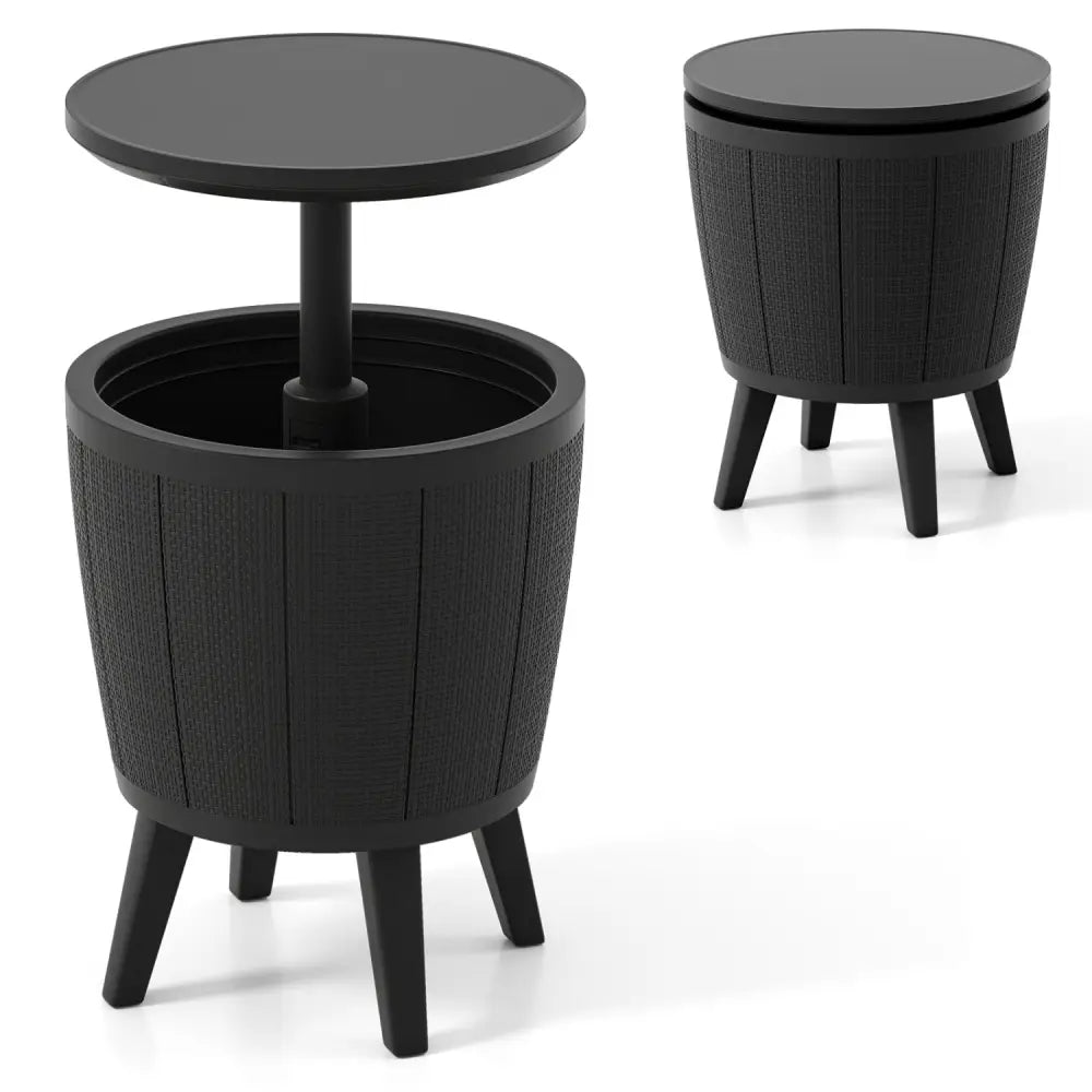 10 Gallon Beer and Wine Cooler with Lift-Top and Drainage Plug-Black - Black - Coolers