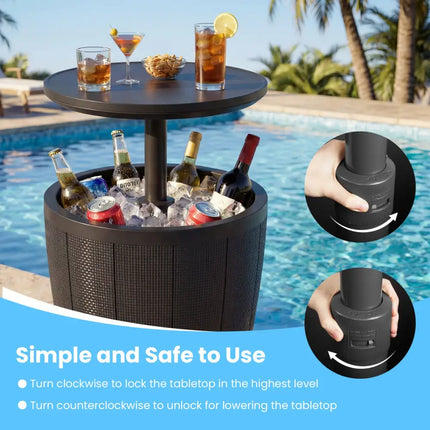 10 Gallon Beer and Wine Cooler with Lift-Top and Drainage Plug-Black - Black - Coolers