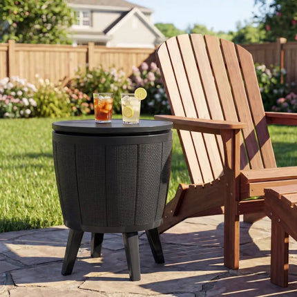 10 Gallon Beer and Wine Cooler with Lift-Top and Drainage Plug-Black - Black - Coolers
