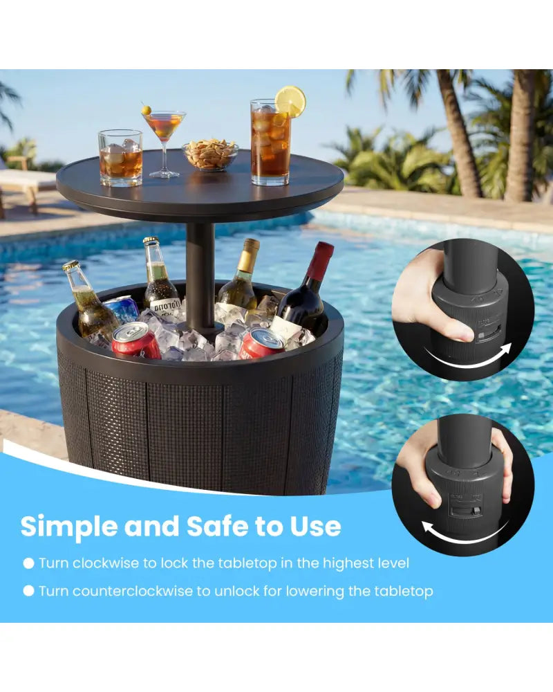 10 Gallon Beer and Wine Cooler with Lift-Top and Drainage Plug-Black - Black - Coolers