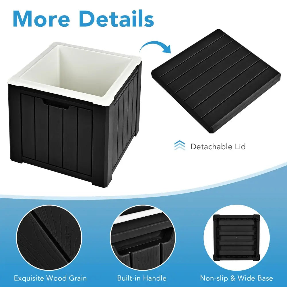 10 Gallon Storage Cooler for Picnic and Outdoor Activities-Black - Black - Coolers