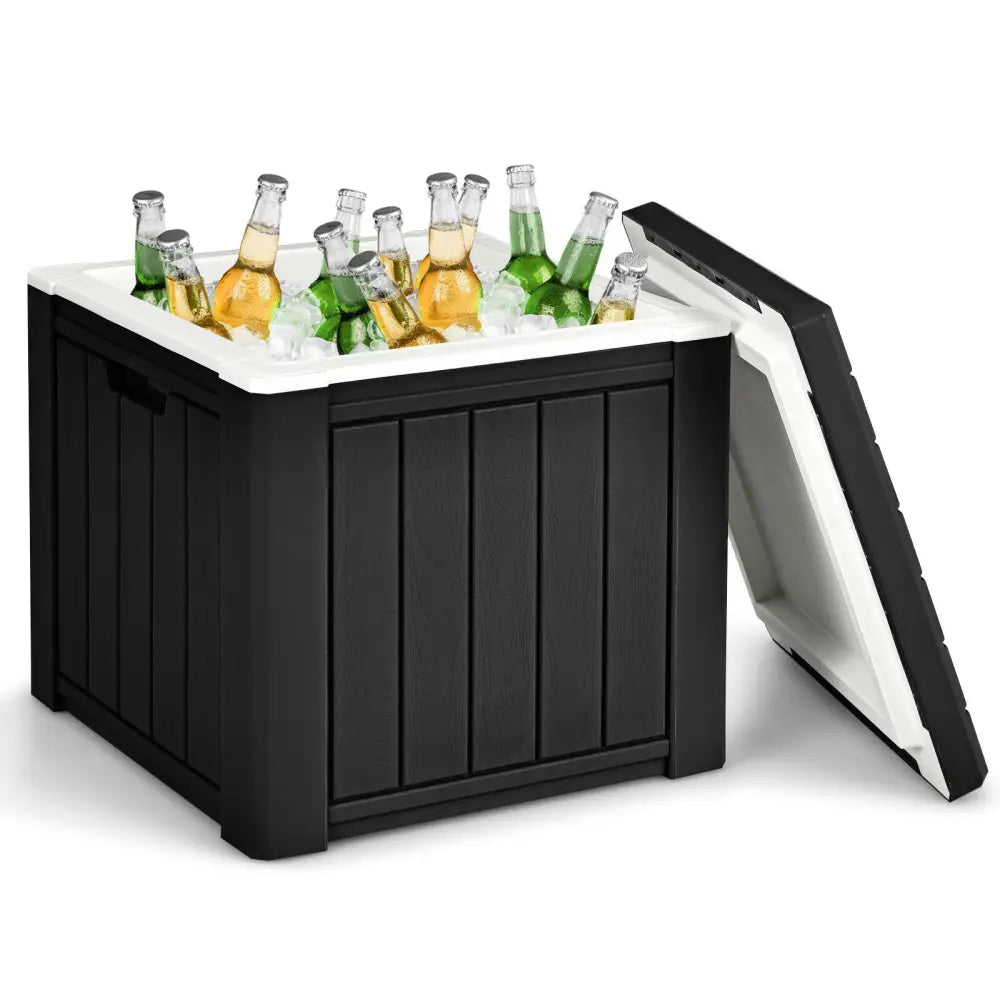 10 Gallon Storage Cooler for Picnic and Outdoor Activities-Black - Black - Coolers