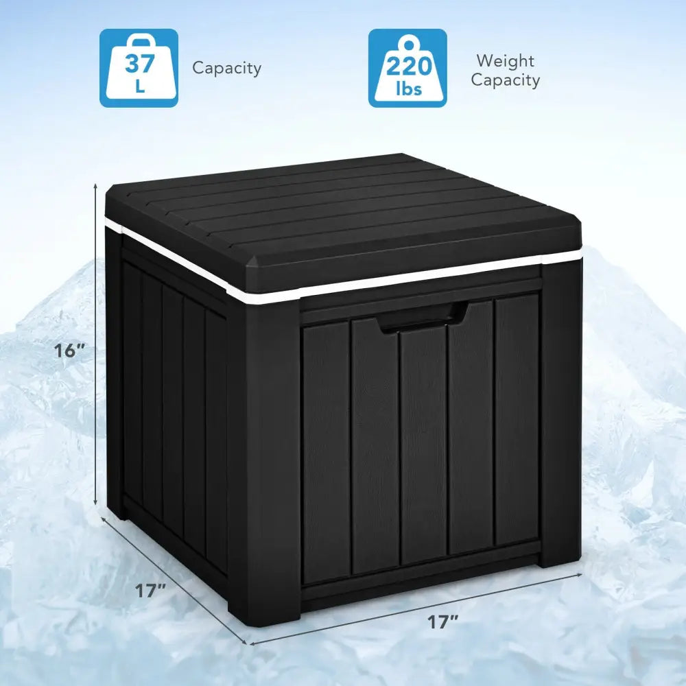 10 Gallon Storage Cooler for Picnic and Outdoor Activities-Black - Black - Coolers