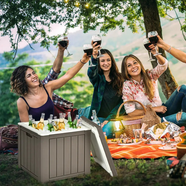 10 Gallon Storage Cooler for Picnic and Outdoor Activities-Brown - Brown - Coolers