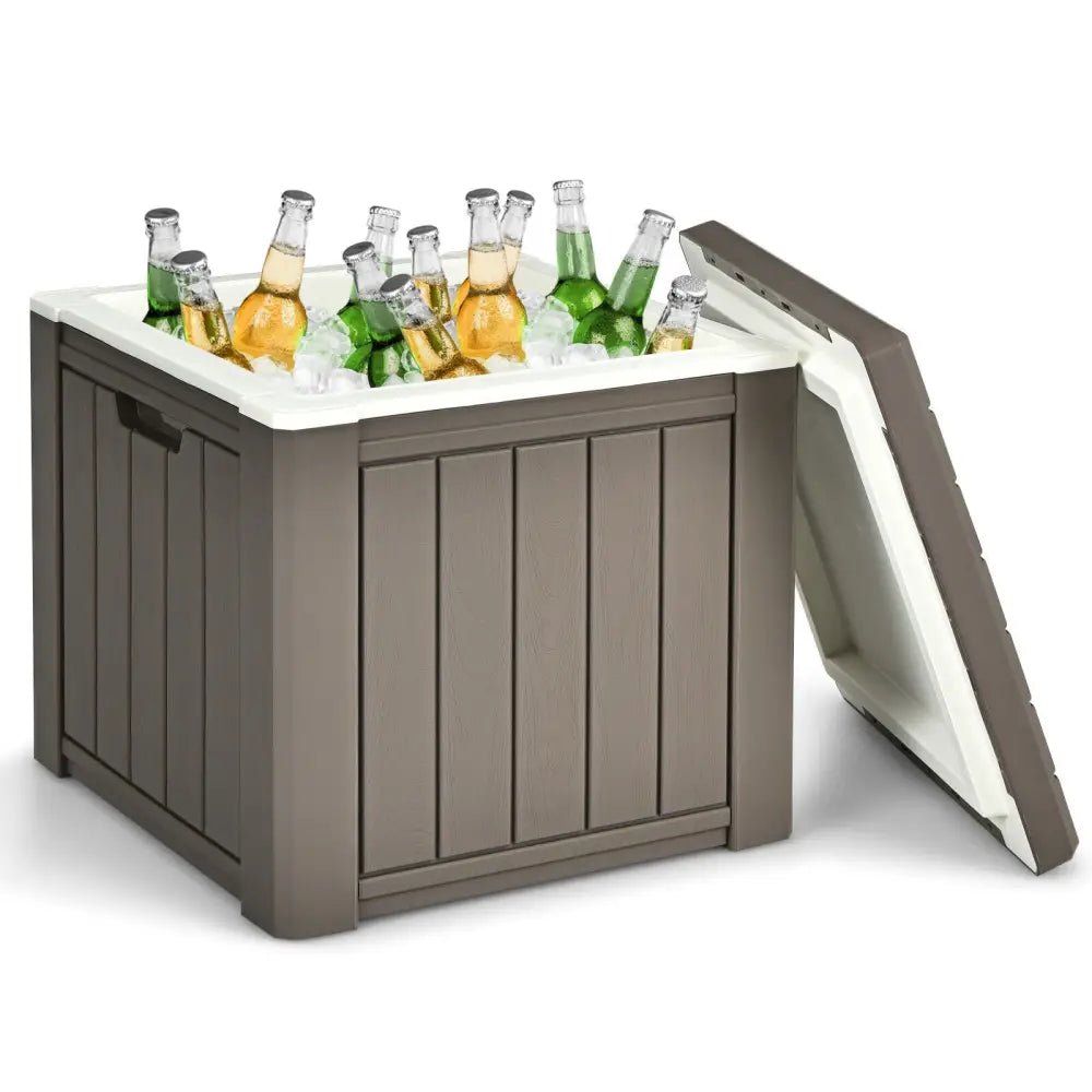 10 Gallon Storage Cooler for Picnic and Outdoor Activities-Brown - Brown - Coolers