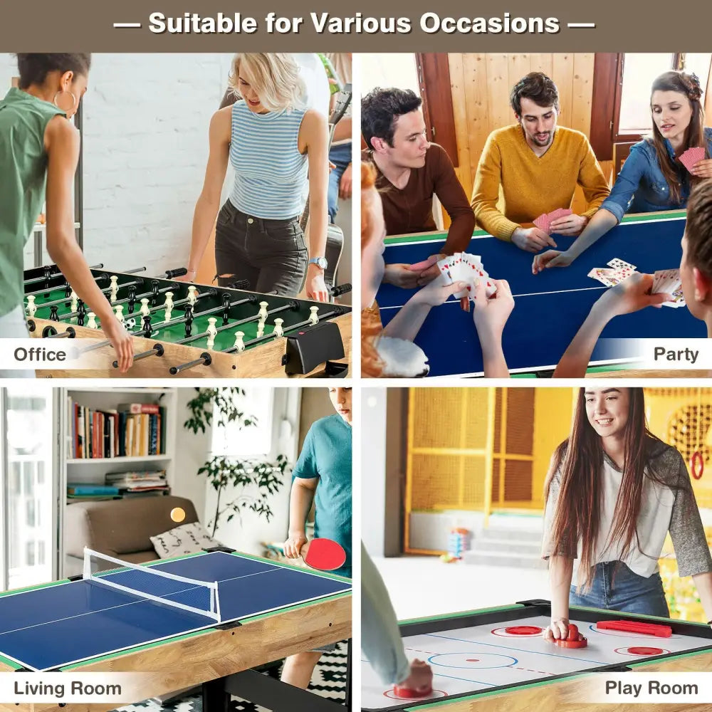 10-in-1 Multi Combo Game Table Set for Home - Multicolor - Game Room