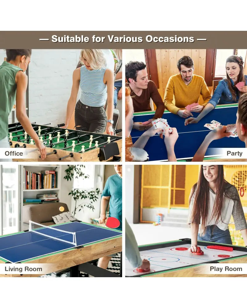 10-in-1 Multi Combo Game Table Set for Home - Multicolor - Game Room