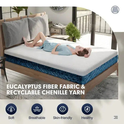 10 Inch Mattress with Jacquard Fabric Cover in a Box-Queen Size Costway